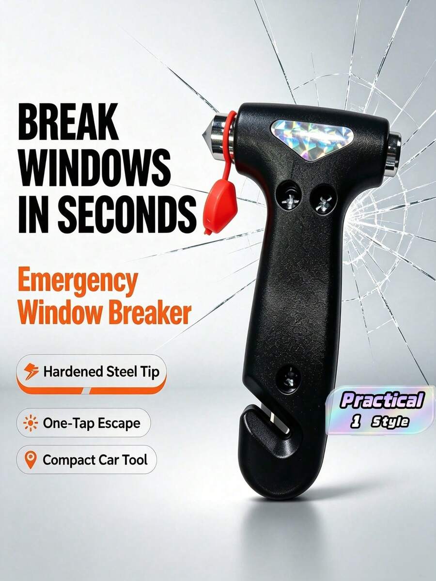 1pc Car Hammer, Automotive Rescue Hammer, Emergency Escape Hammer, Solid Window Breaker - multicolor - View 1