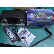 Disco Ball Party Lights With USB Cable (Plug Not Included), Sound Activated Disco Light Featuring Star Projector, Ocean Wave Lamp & Laser Light, Perfect For Parties, DJ Bars, KTV, Rave Clubs, Weddings, Home Decoration, Ceiling Mounting & Holiday Use - Black - View 5