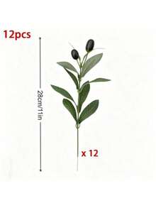 12PCS Artificial Green Olive Branches With Fruit Durable Fade Resistant For Vase Home Office Indoor Outdoor Wedding Party Table Centerpiece DIY Wreath Holiday Mother Day Graduation Decor Fake Plant - Multicolor - View 10