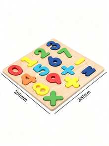 MINKOJA 1Pc Wooden Alphabet Number Shape Puzzle Board, Montessori Educational Learning Toy For Toddlers Kids Age 3+, Early Cognition Matching Game Gift - Multicolor - View 2