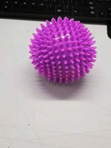 1PC Random Color Squeaky Dog Chew Ball Rubber Teeth Cleaning Toy Interactive Playtime Pet Training Fun Game Outdoor Indoor Puppy Toy Gift - Purple - View 6