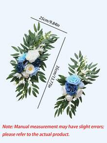 2Pcs Artificial Wedding Arch Flowers Set, Faux Floral Corner Decor For Welcome Sign Party Banner, Birthday Banquet Event Backdrop Greenery Supply - Multicolor - View 3