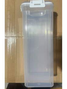 1pc Sealed Bread Box - Transparent Plastic Food Storage Container With Divider, Reusable Rectangular Meal Prep Container, Essential For Kitchen Organization, Clear Design - Multicolor - View 19