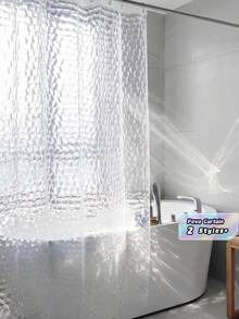 Clear Shower Curtain, Thicken Buttonhole Partition Curtain For Bathroom Home Bathroom Decor Fall Decor Bathroom Accessories Back To School - transparent - View 2
