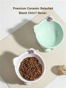 PETSIN Cat Bowl Ceramic Cat Food Bowl Cat Rice Bowl Pet Bowl Cute Cat Rice Bowl Pet Supplies - Multicolor - View 4