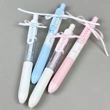 12/8/4/1 Pink And White Ballet Style Ballpoint Pen With 0.5 Mm Tip, Black Ink, Bow Decoration, Click Function, Student Paper, Teaching Gift, Diary Writing, Project Pen, Back To School - Ballet Pink Gel Pen - View 9