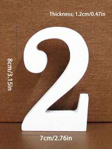 1/10/26pc Wooden Decorative Letter Design Home Decor Crafts, Free Combination Decorative Freestanding Wooden Letter Slices For Handicrafts, Family Gatherings, Birthday Parties, Weddings And Other Event Decorations - White - View 10