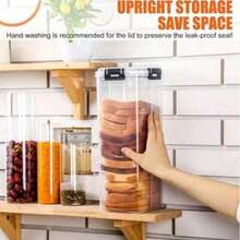 1pc Sealed Bread Box - Transparent Plastic Food Storage Container With Divider, Reusable Rectangular Meal Prep Container, Essential For Kitchen Organization, Clear Design - Multicolor - View 11