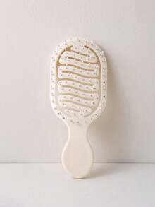 Mini Ivory Hollow Portable Styling Hair Brush, Salon Beauty Travel Essential Hair Comb Tool Accessory, Unisex, Suitable For Dry And Wet Hair, Multi-Functional Detangling Brush, Suitable For All Hair Types - White - View 8