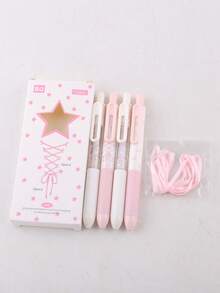 12/8/4/1 Pink And White Ballet Style Ballpoint Pen With 0.5 Mm Tip, Black Ink, Bow Decoration, Click Function, Student Paper, Teaching Gift, Diary Writing, Project Pen, Back To School - Ballet Pink Gel Pen - View 14