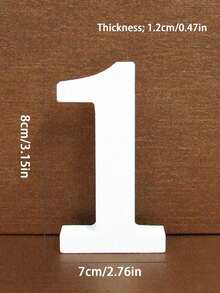 1/10/26pc Wooden Decorative Letter Design Home Decor Crafts, Free Combination Decorative Freestanding Wooden Letter Slices For Handicrafts, Family Gatherings, Birthday Parties, Weddings And Other Event Decorations - White - View 7