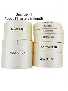 1 Roll Of Polyester Satin Ribbon - Gift Box, Candy Box, Cake Box, Fresh Flower Decoration Ribbon (Machine Dyed With Slight Color Difference) - Champagne - View 11