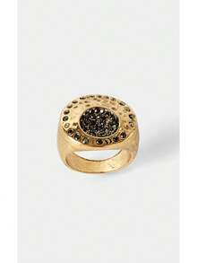 Noxbound Retro Old Money Wind Ring Three-Piece Set - Golden. - View 4