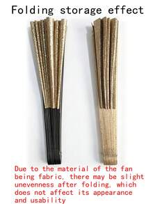 Shiny Ladies' Hand Fans, Large Party-Style Folding Fans, Birthday Theme Performances And Festival Ball Gifts - Multicolor - View 7
