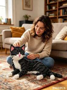 Set Balok Bangunan Model Hewan Peliharaan Dewasa, Kucing Ragdoll Mewah/Kucing Persia/Kucing Biru/Kucing Sapi/Kucing Oranye/Kucing Belang/Kucing Hitam/Kucing Kaliko/Kucing Mahkota, Mainan Konstruksi Modular, Membantu Meredakan Stres dan Mengurangi Kecemasan, Model Balok Bangunan yang Ringkas dan Indah - Berbagai warna - View 20