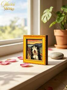 Muroi Mono 1 Refrigerator Tile, Vintage Art Wooden Mini Decorative Painting, Creative Home Kitchen Decoration, Artistic Gift. - View 3