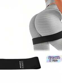 1Pc Black & Grey Hip Resistance Bands Exercise Elastic Loops, Resistance Bands For Strength Training - Black - View 1