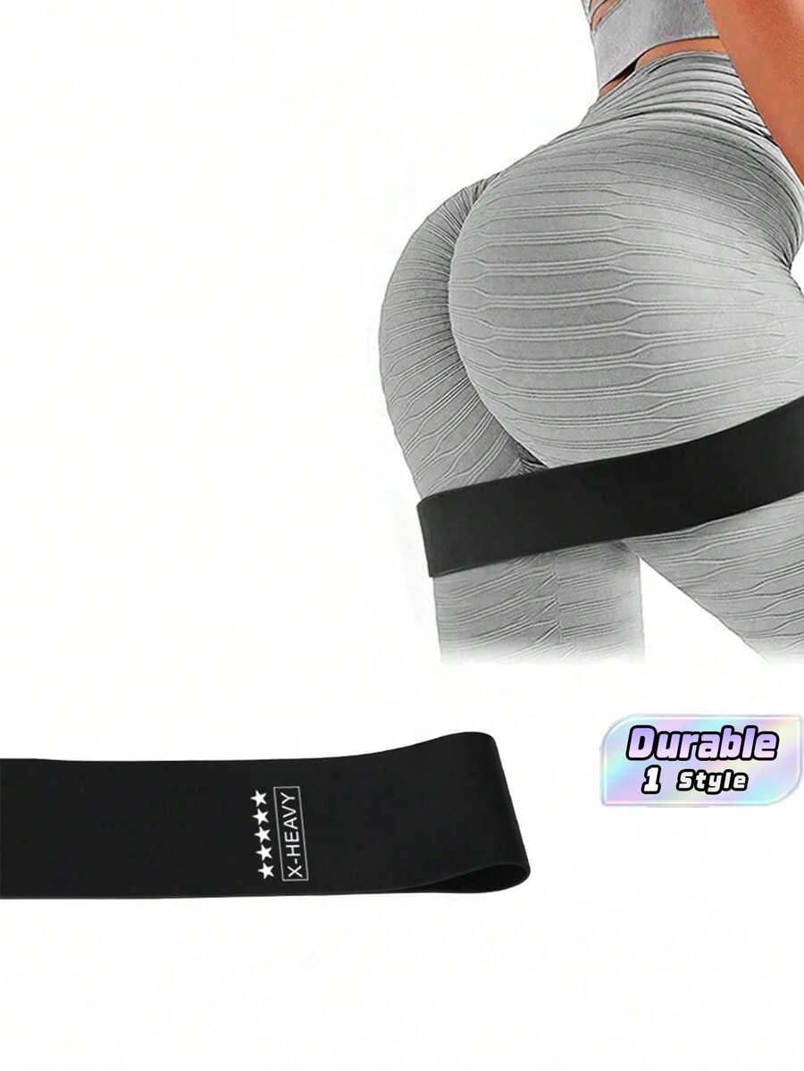 1Pc Black & Grey Hip Resistance Bands Exercise Elastic Loops, Resistance Bands For Strength Training - Black - View 1
