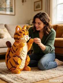 Set Balok Bangunan Model Hewan Peliharaan Dewasa, Kucing Ragdoll Mewah/Kucing Persia/Kucing Biru/Kucing Sapi/Kucing Oranye/Kucing Belang/Kucing Hitam/Kucing Kaliko/Kucing Mahkota, Mainan Konstruksi Modular, Membantu Meredakan Stres dan Mengurangi Kecemasan, Model Balok Bangunan yang Ringkas dan Indah - Berbagai warna - View 19