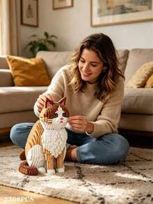 Set Balok Bangunan Model Hewan Peliharaan Dewasa, Kucing Ragdoll Mewah/Kucing Persia/Kucing Biru/Kucing Sapi/Kucing Oranye/Kucing Belang/Kucing Hitam/Kucing Kaliko/Kucing Mahkota, Mainan Konstruksi Modular, Membantu Meredakan Stres dan Mengurangi Kecemasan, Model Balok Bangunan yang Ringkas dan Indah - Berbagai warna - View 22