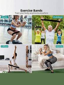 1Pc Black & Grey Hip Resistance Bands Exercise Elastic Loops, Resistance Bands For Strength Training - Black - View 7