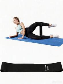 1Pc Black & Grey Hip Resistance Bands Exercise Elastic Loops, Resistance Bands For Strength Training - Black - View 4