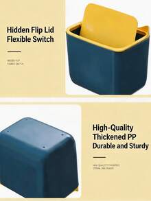2/4Pcs Lucky Cat Ear Shaped Mini Trash Can With Flip Lid, Effectively Contains Litter Box Odors, Available In 2 Colors, Makes Cat Litter Cleanup Effortless – Ideal For Indoor Cats And Pet Owners - Multicolor - View 3