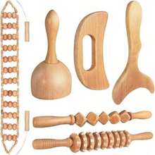 6-In-1 Wooden Massager, Hand-Held Massager Roller Trigger Point Massager, Suitable For Full-Body Massage, Muscle Relaxation, Body Contouring, Fascia Release, Lymph Drainage, And Fat Reduction Assistance. - Multicolor - View 21