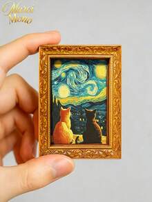 Muroi Mono 1 Refrigerator Tile, Vintage Art Wooden Mini Decorative Painting, Creative Home Kitchen Decoration, Artistic Gift. - View 6