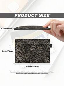 1PC PU Leather Ultra Thin Multi Card Slots Bank Card Holder Vintage Brown Black Leopard Print Portable Slim Wallet Travel Office Commute Everyday Carry For Men Women Popular - multicolor - View 8