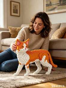 Set Balok Bangunan Model Hewan Peliharaan Dewasa, Kucing Ragdoll Mewah/Kucing Persia/Kucing Biru/Kucing Sapi/Kucing Oranye/Kucing Belang/Kucing Hitam/Kucing Kaliko/Kucing Mahkota, Mainan Konstruksi Modular, Membantu Meredakan Stres dan Mengurangi Kecemasan, Model Balok Bangunan yang Ringkas dan Indah - Berbagai warna - View 26