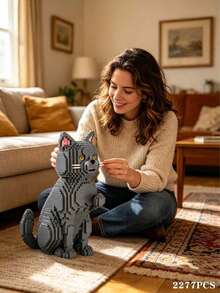 Set Balok Bangunan Model Hewan Peliharaan Dewasa, Kucing Ragdoll Mewah/Kucing Persia/Kucing Biru/Kucing Sapi/Kucing Oranye/Kucing Belang/Kucing Hitam/Kucing Kaliko/Kucing Mahkota, Mainan Konstruksi Modular, Membantu Meredakan Stres dan Mengurangi Kecemasan, Model Balok Bangunan yang Ringkas dan Indah - Berbagai warna - View 24