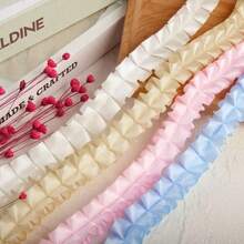 10Yards Pleated Lace Ruffle Trim, Polyester Ruffled Decorative Lace Ribbon, DIY Accessory For Skirt Clothing And Flower Arrangement - multicolor - View 3