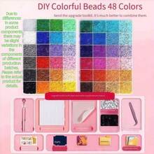 48/72/96/120 Color Pearl Bead Set - 2.6mm Mini Melted Beads Making Tools Kit - Various Tools Suitable For Beginners For Adult Relaxation Art Projects - Handicraft Decorations For Indoor Decoration - Melted Beads Materials. - Perler Bead Set - View 8