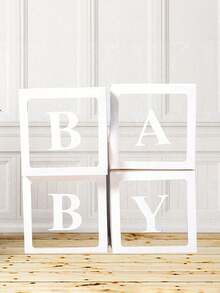 1pc Transparent Letter Balloon Box, Customizable Name Display Case For 1st Birthday Bridal Shower Gender Reveal Party Decor, Reusable Acrylic Gift Box With 30 Letters - Multicolor - View 11