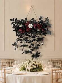 Faux Wall Hanging Wedding Flowers, Floral Decor For Arch Window Chair Back, Outdoor Rattan Car & Banquet Party Decoration - Multicolor - View 7