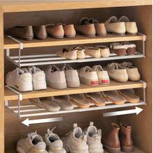 Shoe Rack - Home Use - Extendable Shoe Cabinet - Layered Divider - Shoe Holder - Hanging Basket - Easy Installation - Storage Rack - Shoe Organizer. - Multicolor - View 1