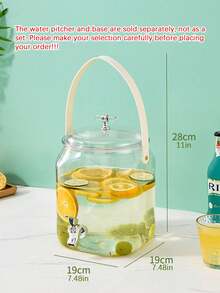 Rack, Lemon Fruit Tea Bucket, Juice Jar, Wine Bottle, Large Capacity, Suitable For Parties, Halloween, Christmas,The Water Pitcher And Base Are Sold Separately, Not As A Set. Please Make Your Selection Carefully Before Placing Your Order!!! - Transparent - View 5