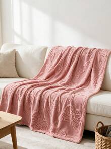 Cirelle Butterfly Textured Fleece Throw Blanket, Soft Plush 3D Embossed Butterfly Pattern Blanket For Couch Sofa Bed, Cozy Warm Lightweight Decorative Throw Blanket For Living Room Bedroom, All‑Season Home Decor Blanket - Pink - View 3