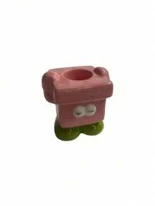 Joivida 1pc Character Shape Toothbrush Holder With Rounded Rectangular Design And Raised Facial Details For Modern Bathroom Countertop Organization Featuring Colorful Pastel Aesthetic Storage Solution For Stylish Home Users - Multicolor - View 10