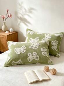 Cirelle 1pc 3D Embossed Butterfly Plush Pillow Sham, Ultra Soft Flannel Fleece Pillowcases, Sage Green Decorative Pillow Cover Enclosure For Cozy Bedding Decor (No Insert) - Multicolor - View 6