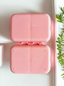 Portable Magnetic 7 Compartment Double Row Pill Case, Transparent Plastic Weekly Pill Organizer, Travel Storage Box For Medication Vitamins Trinkets Small Accessories - multicolor - View 7