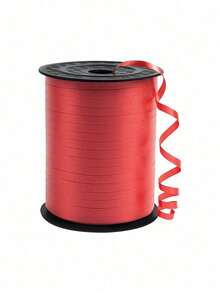 SHEIN 1 Roll, 250 Yard Red Curling Ribbon For Gift Wrapping, Balloon String, Wedding, Birthday, - Metallic Shiny " Ribbon For Bouquets And Flower Wrapping Paper Valentine DAY, Valentines Wedding, Birthday - Red - View 8