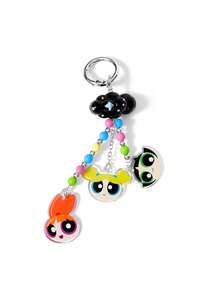 THE POWERPUFF GIRLS X SHEIN 時尚鑰匙圈 精緻包包吊飾 鏡面掛飾 紀念品 收藏品 適合禮物、錢包、書包、背包、汽車配件 - 彩色 - 查看 4