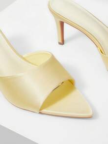 MOTF WOMEN'S FRENCH NEW FASHION OPEN-TOED SEXY STILETTO TIP SANDALS, YELLOW VERSATILE COMFORTABLE FAIRY STYLE ELEGANT SIMPLE SANDALS - Yellow - View 6