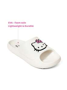 HELLO KITTY AND FRIENDS | SHEIN Fashionable Cute CartoonBlack Slip-On Slippers Non-Slip Quick-Drying Shower Slide, Lightweight And Durable EVA Material, In The House - White - View 3