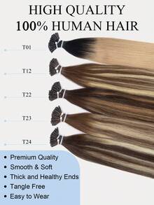18Inch 50G I Tip Human Hair Extensions 50s/Pack Human Hair Highlight Color 18inch Itip Hair Extension Straight Remy Hair Pre Bonded Hair Extension With Soft And Smooth Texture Easy To Wear For Party & Wedding & Hodaily - Multicolor - View 3