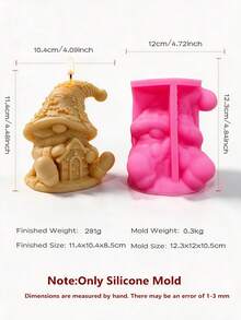 Christmas Gnome Hold Gingerbread Man Candle Mold Christmas Tree Gnomes Silicone Mould Soy Wax Concrete Soap Resin Casting Mold Festive Decor - various - View 13