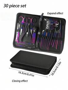 High-End Nail Clipper Set With Stunning Purple Gradient Design, Pedicure Tools For Household Use - Multicolor - View 11