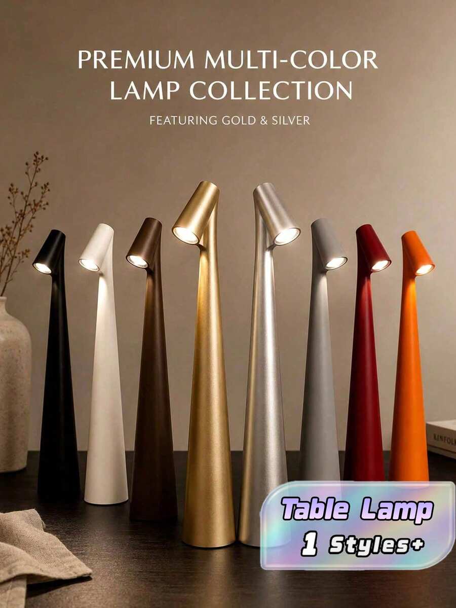 Rechargeable Wireless Portable LED Table Lamp, 3‑Level Touch Dimmable With Long‑Lasting Battery, Modern Nordic Minimalist Style Decorative Lighting For Nightstand, Bedroom, Living Room, Home Office, Dining Room, Indoor & Outdoor Use - Multicolor - View 1
